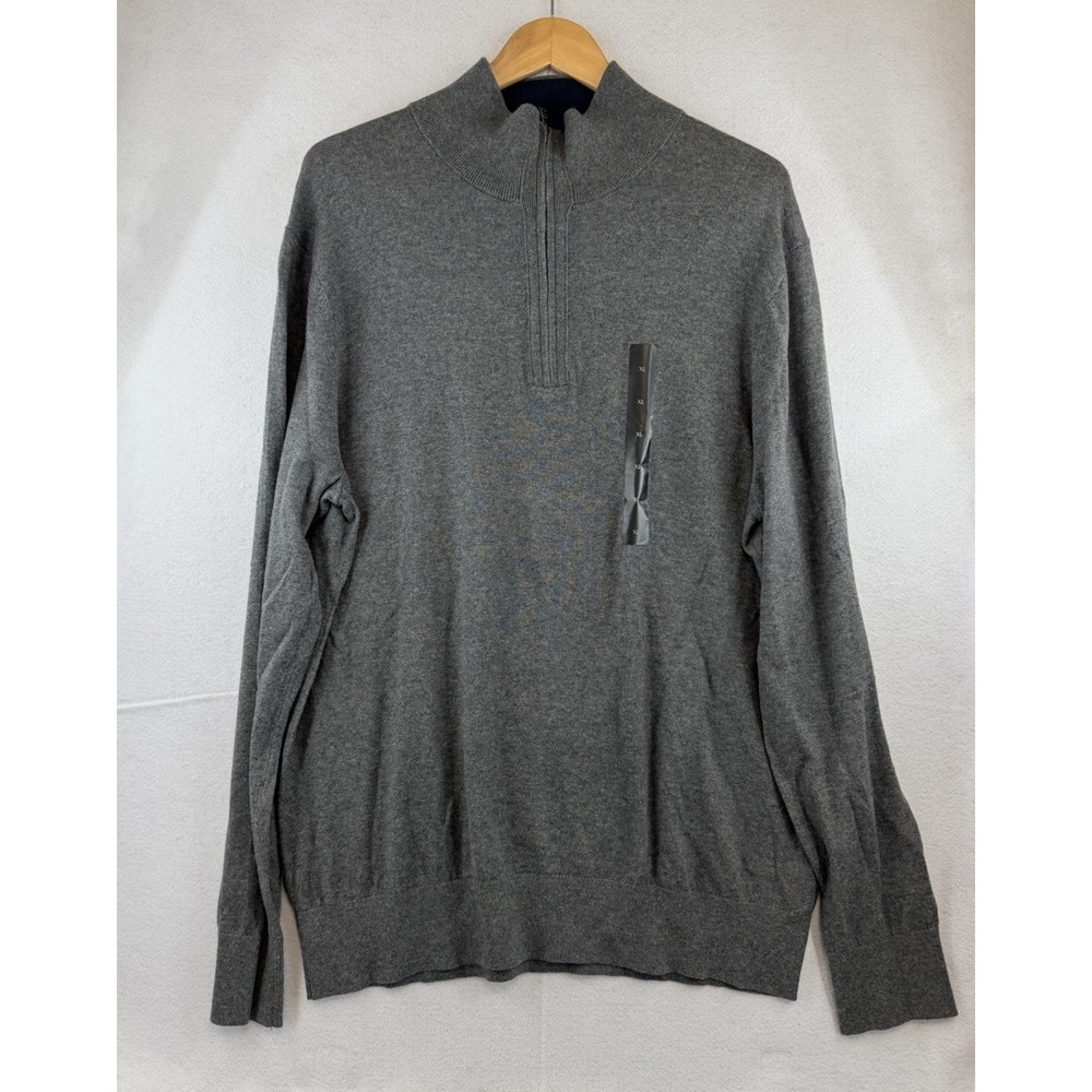 BANANA REPUBLIC Luxe Sweater Collection Mens XL Gray Long Sleeve Quarter Zip NWT - Picture 3 of 8